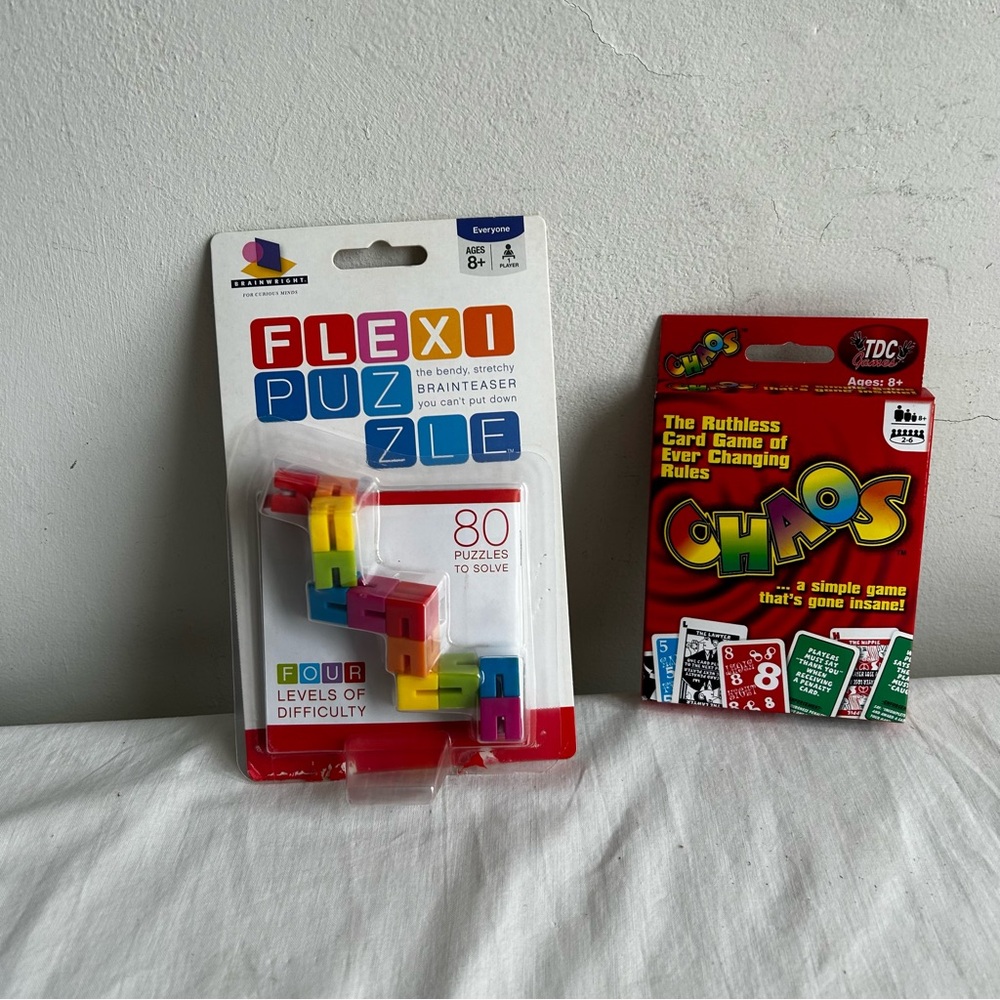Lot of 2 New Games Flexi Puzzle & Chaos Cards